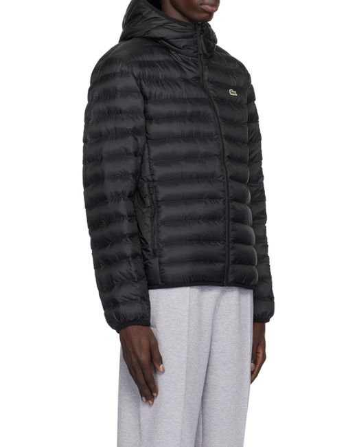 Lacoste Black Water-Repellent Padded Jacket for men