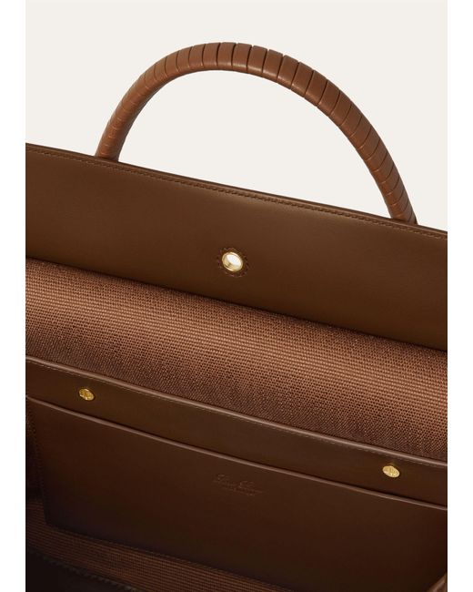 Loro Piana Brown Loom Bag L32 Handbag