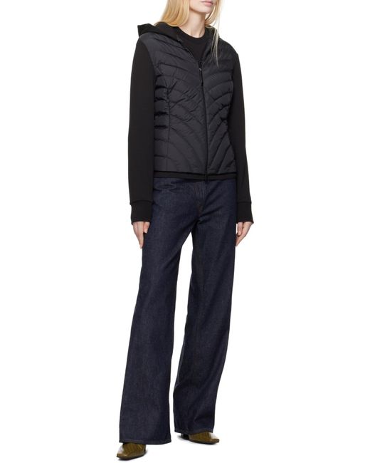 Moncler Black Padded Diagonal-Quilted Zip-Up Jacket