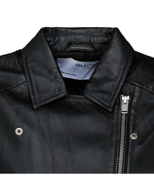 SELECTED Black Leather Jacket