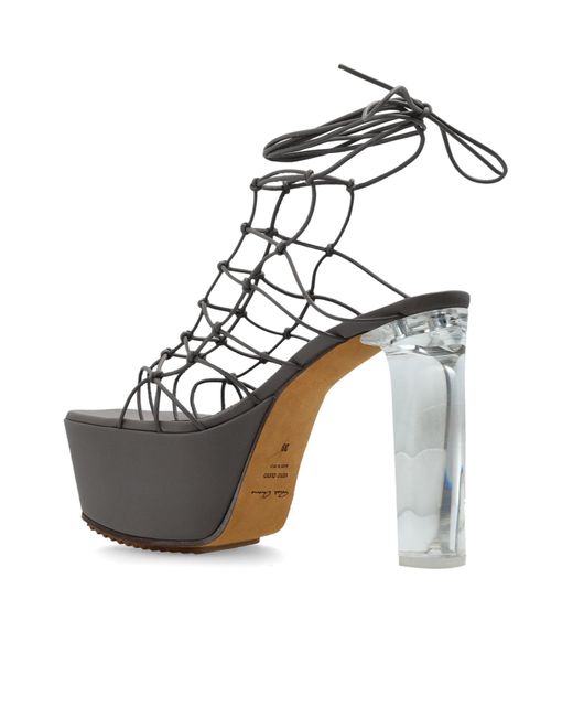 Rick Owens Metallic Hollywood Runway Web Platform Sandals
