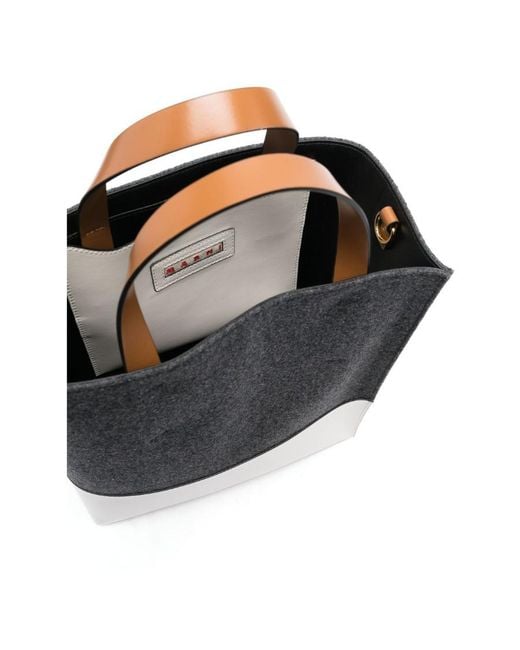 Marni Black Museo Felt Tote Bag
