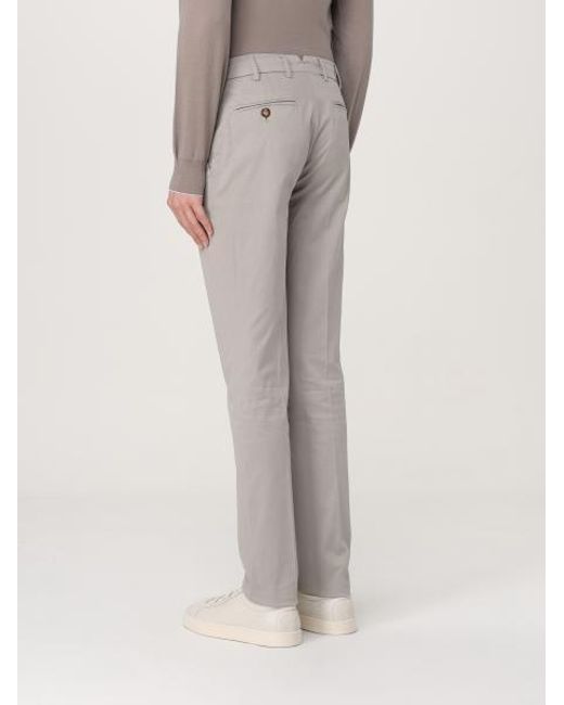 Brunello Cucinelli Gray Italian-Fit Gabardine Trousers for men