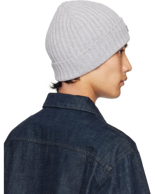 Givenchy Blue Ribbed Knit Hat for men