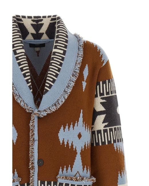 Alanui Multicolor Icon Fringed Jacquard Cardigan for men