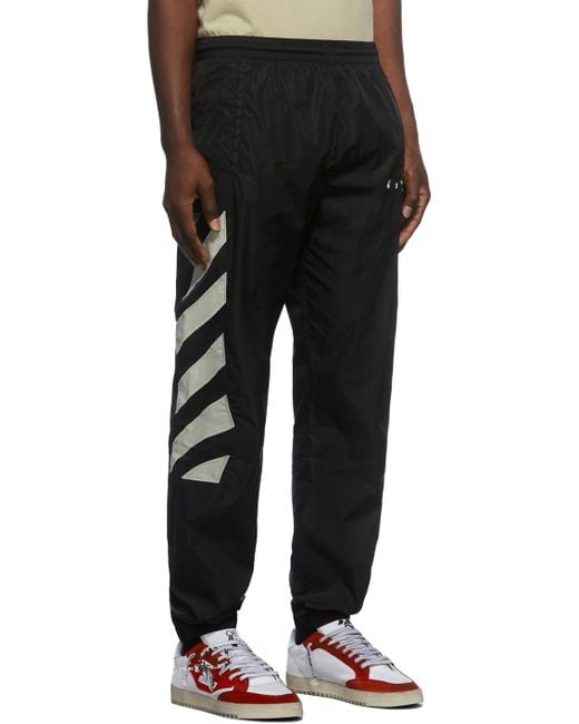 Off-White c/o Virgil Abloh Black Diagonal-Stripe Track Pants for men