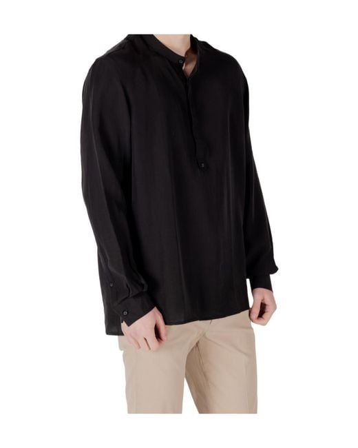 Antony Morato Black Long-Sleeved T-Shirt for men