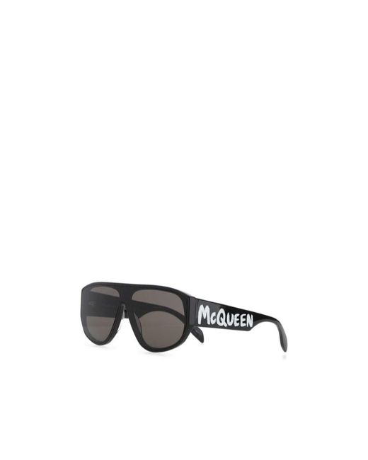 McQueen Black Eyewear Mask Frame Sunglasses for men