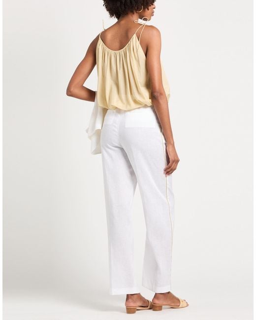 Tory Burch Natural Solid Color Sleeveless Top