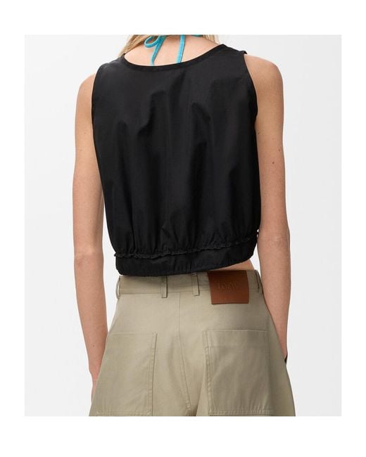 Loewe Black Paula's Ibiza Drawstring Sleeveless Top