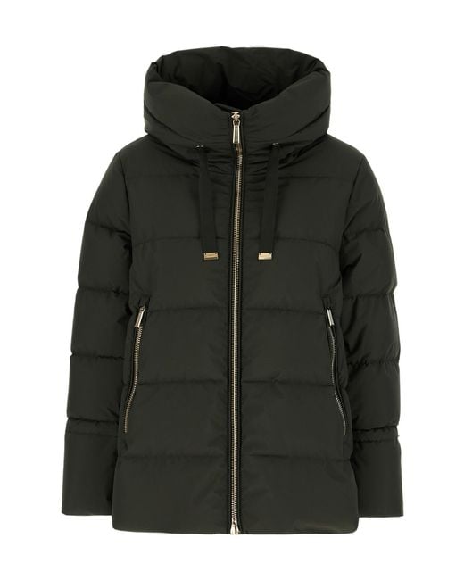 Moorer Black Quilted Hooded Jacket