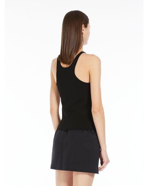 Max Mara Black Crewneck Sleeveless Top