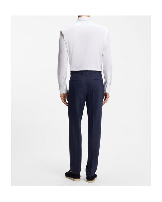Boss Blue Belt Loop Casual Pants for men