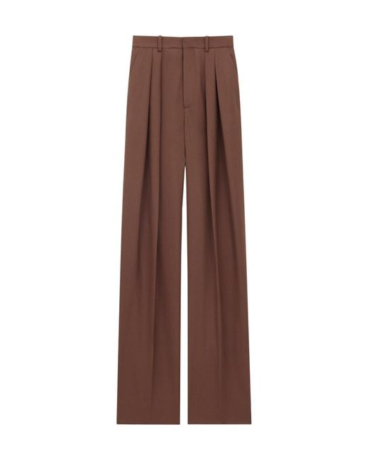 Saint Laurent Brown Wide-Leg Pants