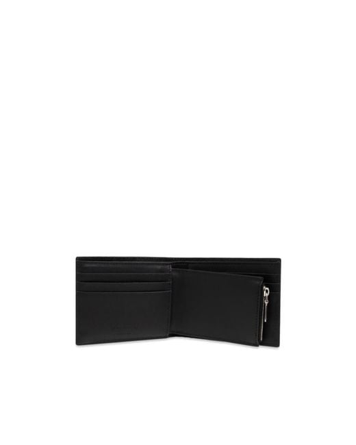 McQueen Black Logo Plaque Bi-Fold Wallet for men