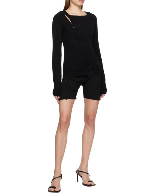 Jacquemus Black Cut Out Detailed Knitted T-Shirt