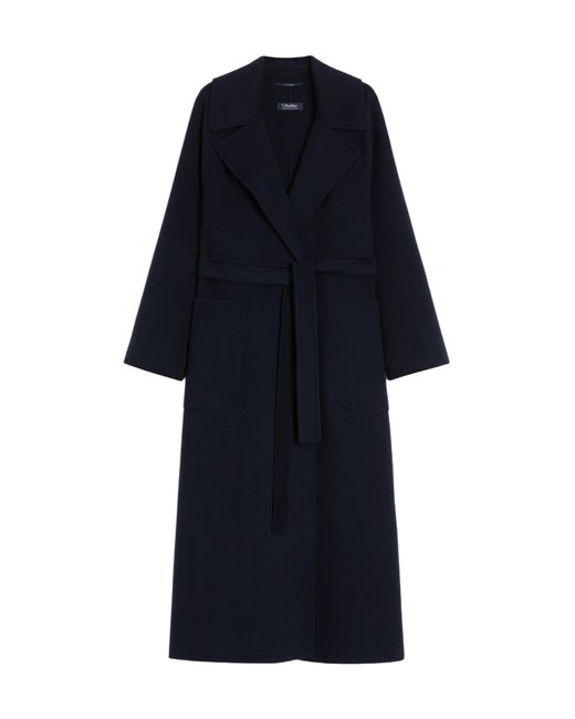 Max Mara Blue 'S Doris Belted Long-Sleeved Coat