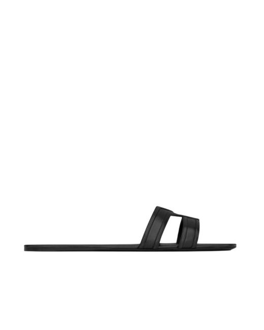 Saint Laurent White Mabrouka Slip-On Sandals