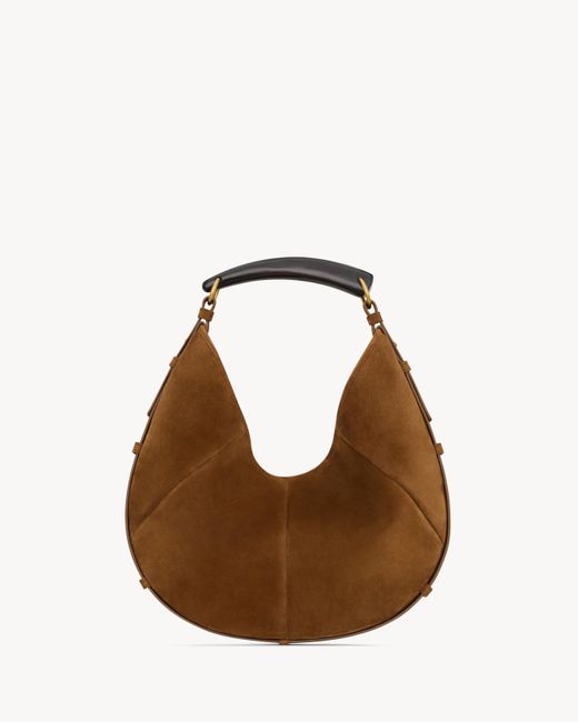 Saint Laurent Brown Medium Mombasa Suede Shoulder Bag
