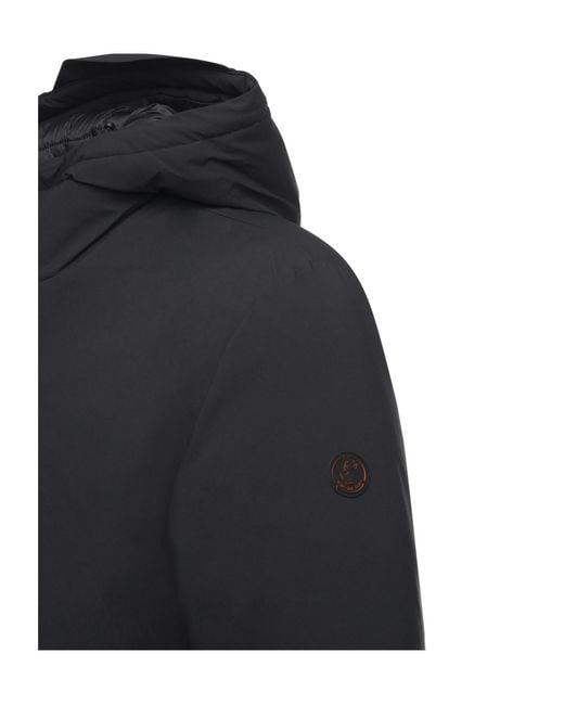 Save The Duck Blue Hooded Zip-Up Coat for men