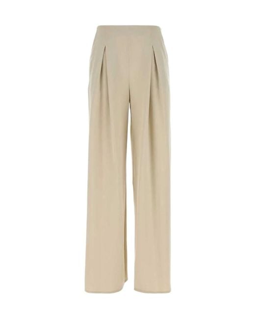 Max Mara Natural Palude Pleated Palazzo Pants