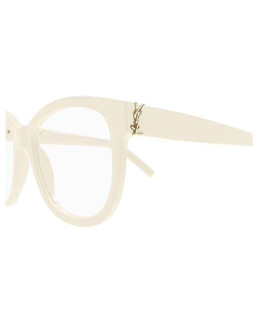 Saint Laurent White Eyewear Sl M97 Square Glasses