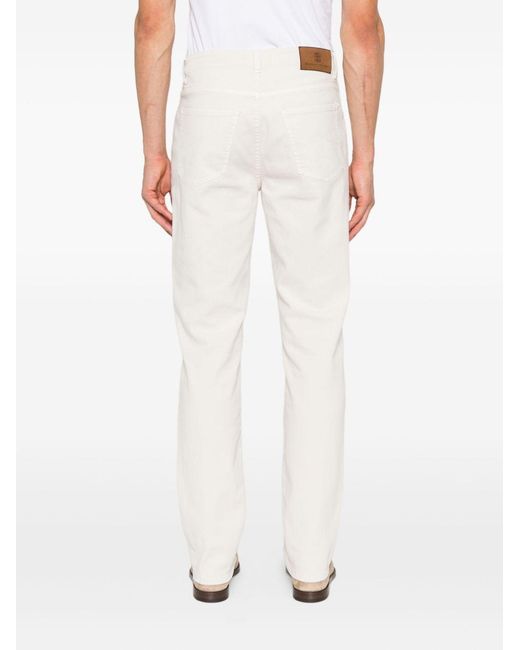Brunello Cucinelli White Straight-Leg Jeans for men