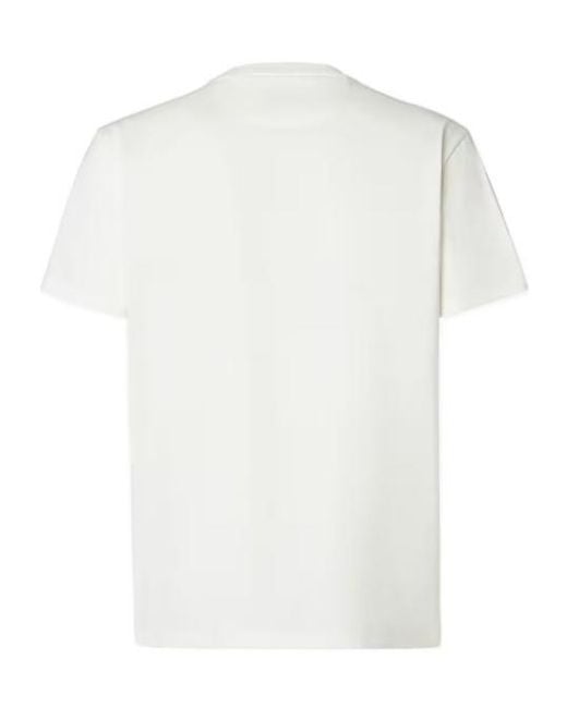 Fendi White Logo Embroidered Crewneck T-Shirt for men