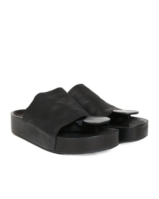 Uma Wang Brown Toe Round Head Slippers
