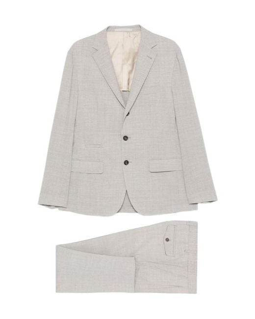 Eleventy White Button Suit for men