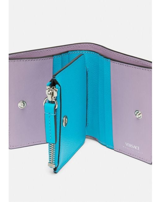 Versace Blue La Medusa Bi-Fold Wallet