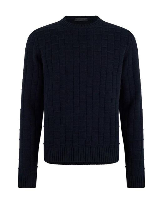 Prada Blue Crewneck Sweater for men