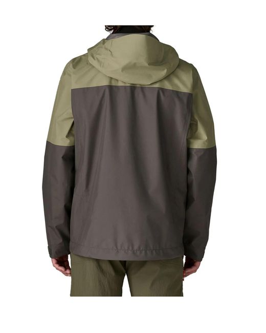 Patagonia Green Two-Toned Hooded Jacket for men
