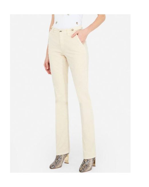 Liu Jo White Velvet Bootcut Trousers
