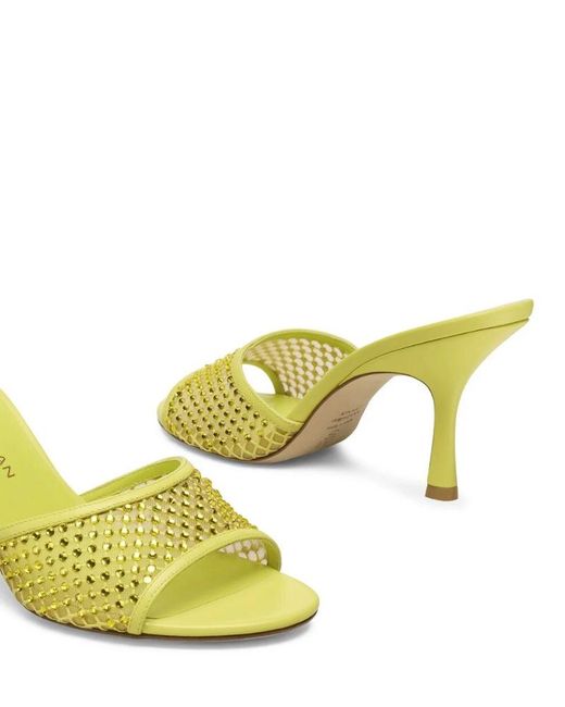Stuart Weitzman Yellow Bareitall Shine Sandal 85