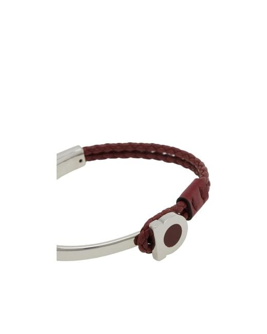 Ferragamo White Ferragamo Semi-Rigid Gancini Bracelet for men