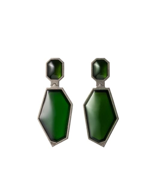 Prada Green Metal Earrings
