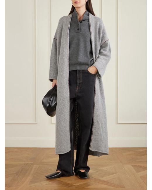 The Elder Statesman Gray Glacier Cashmere Cardigan