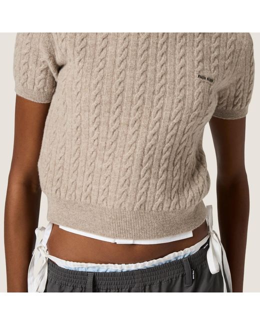 Miu Miu Natural Wool And Cashmere Knit Sweater