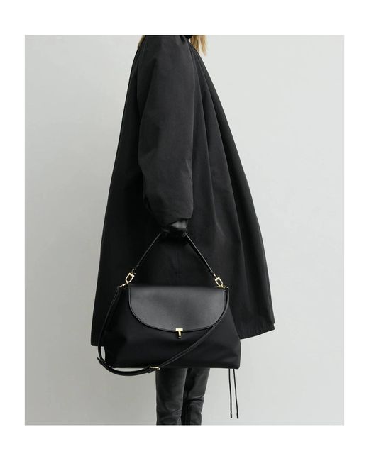 Totême  Black T-Lock Nylon Satchel