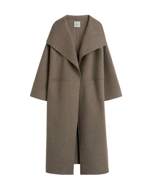 Totême  Gray Totme Collared Open-Front Coat