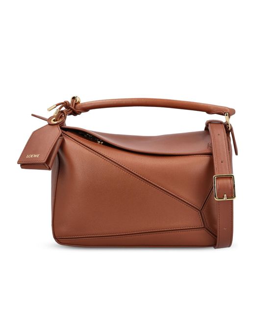 Loewe Brown Small Featherlight Puzzle Bag
