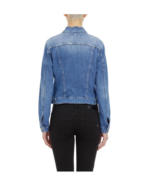 Dondup Blue Long-Sleeved Denim Coat