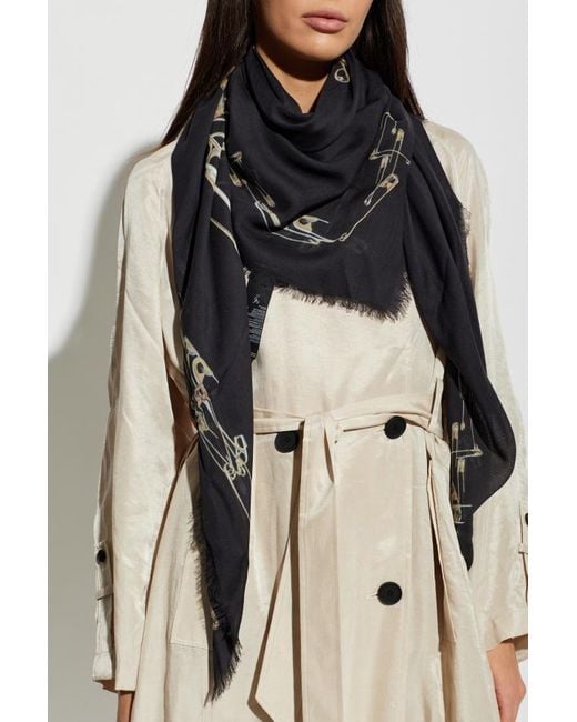 AllSaints Black Versatile Printed Scarf