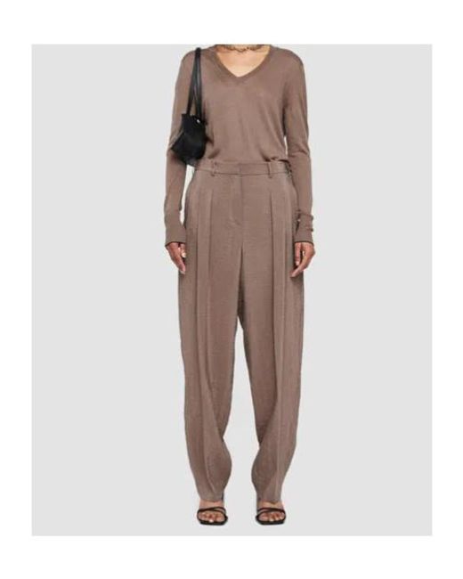 Joseph Brown Tarn Pleated Silk-Blend Drill Wide-Leg Pants