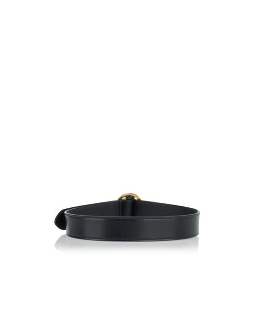 Saint Laurent White Buckle Leather Belt