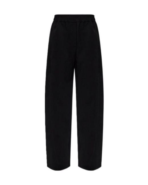 Ganni Black Elasticated-Waist Trousers