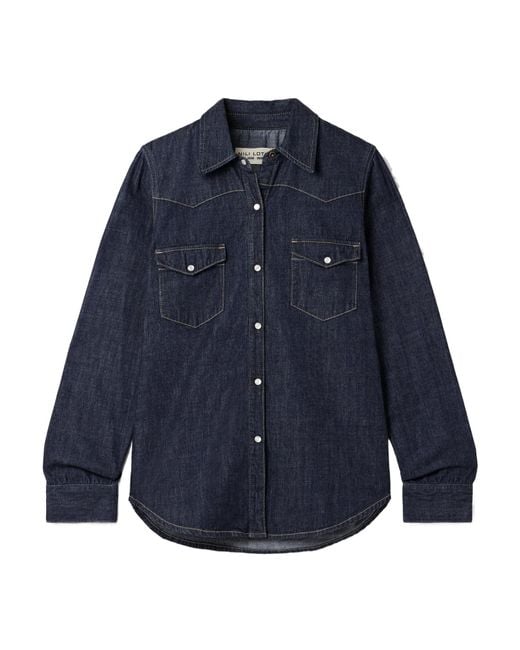 Nili Lotan Blue Long-Sleeved Denim Shirt
