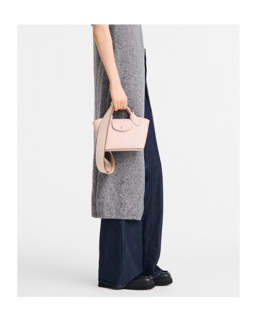Longchamp Pink Top-Handle Leather Mini Bag