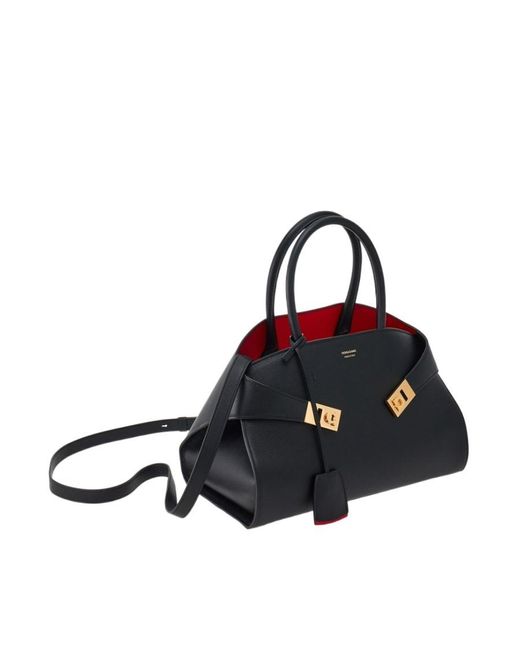 Ferragamo Black Ferragamo Hug Logo Printed Tote Bag